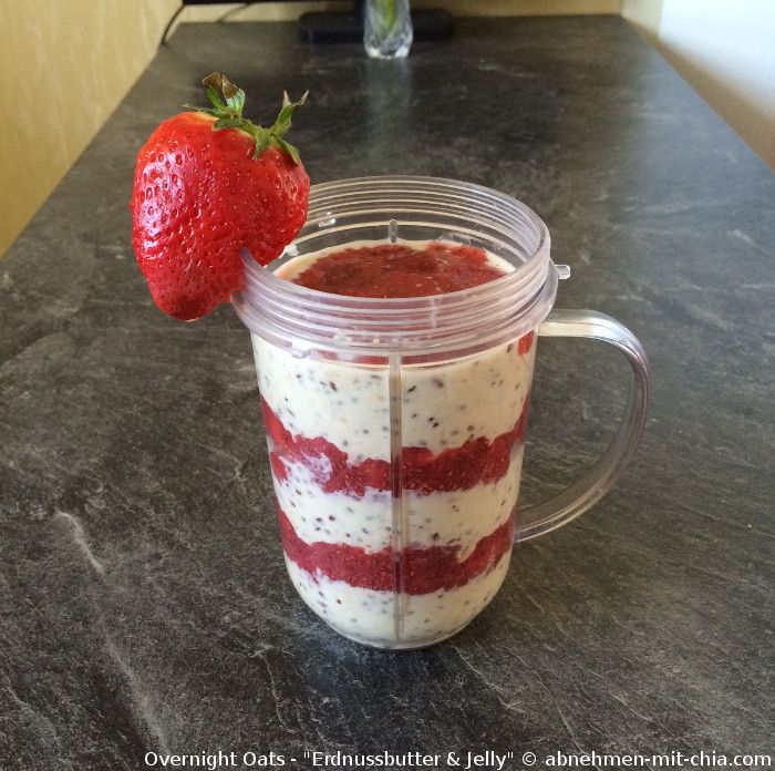 Overnight Oats Erdnussbutter Jelly Overnight Oats Erdnussbutter Jelly